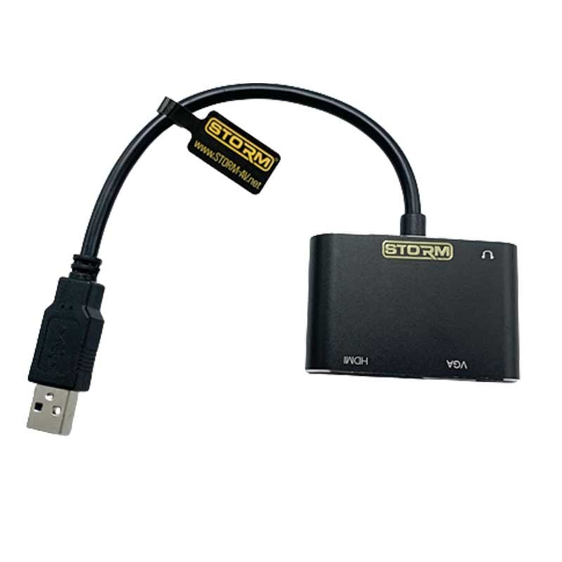 Adaptateur-Convertisseur-vers-VGA-HDMI-4K-1080P-USB-3.0-MALE-4K-1080P-Reference-STM-US2VH-C-002 USB 3.0 Convertisseur Câble vers VGA + HDMI