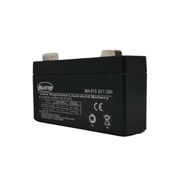 Master Batterie Au Plomb Rechargeable 6v-1.3ah Modèle : MA-613