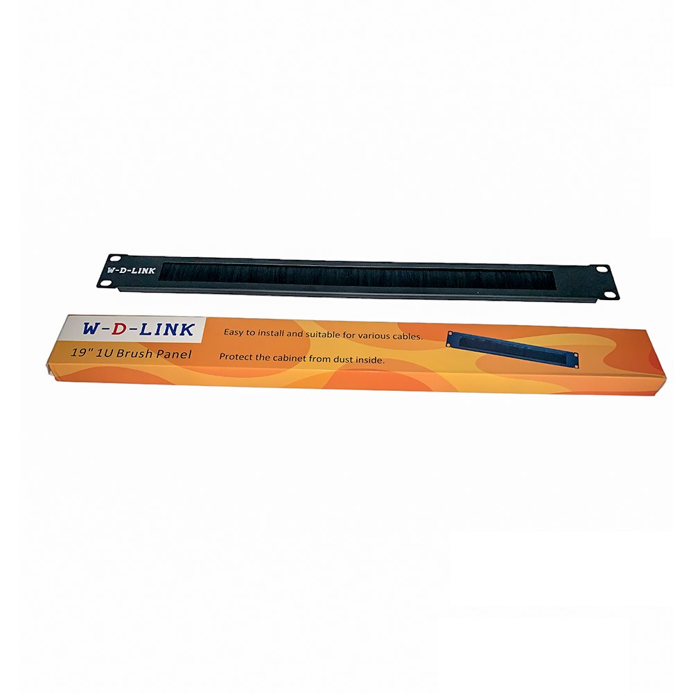 W-D-LINK Brosse Passe-câble 1U avec Brosse pour fil électrique