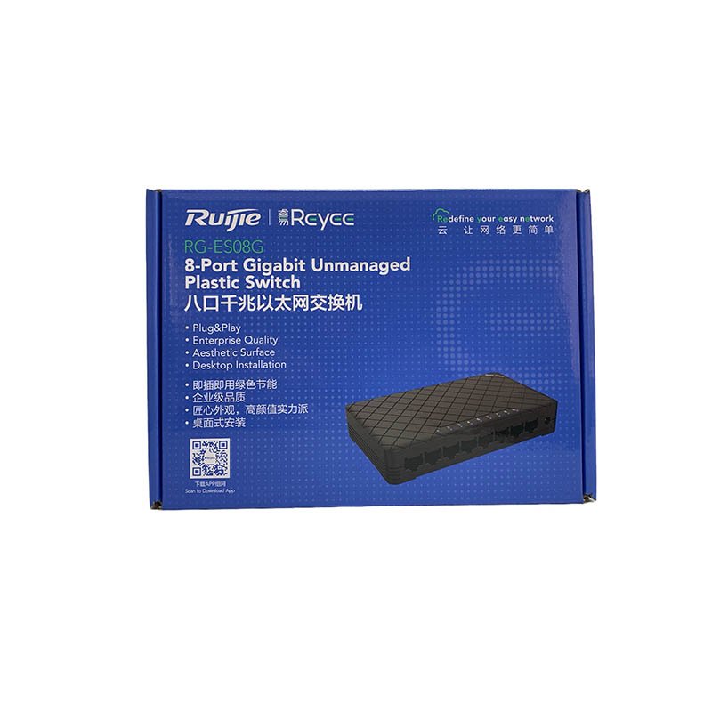 Switch Ruijie 8 Port Gigabit Non-Gérés en Plastique Modèle: RG-ES08G