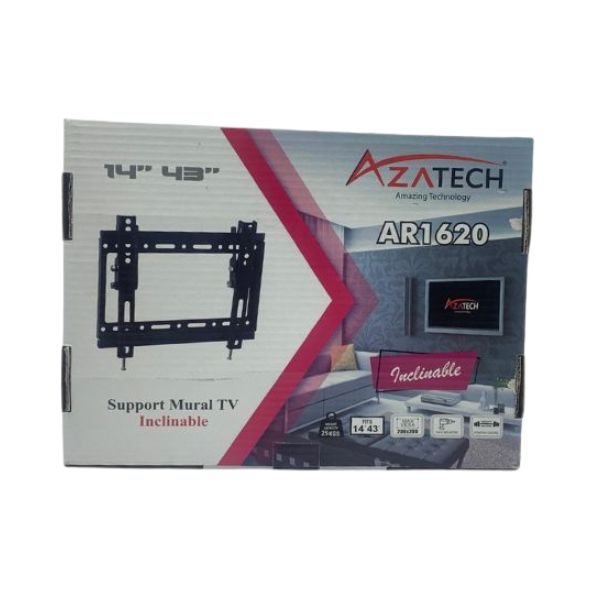 AZATECH – Support TV Fixe Inclinable 14″-43″ – AR1620 Prix Maroc AZATECH - Support TV Fixe Inclinable 14"-43" - AR1620 Prix Maroc