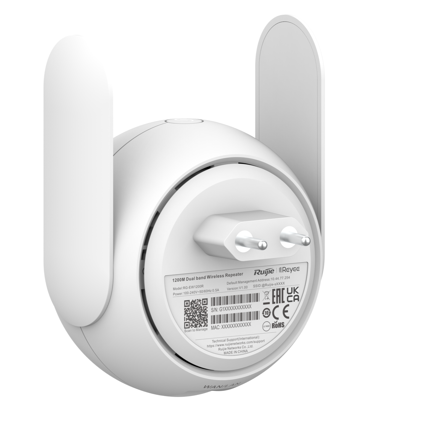 Ruijie Point d ‘Accé Répéteur Wi-Fi AC1200 – RG-EW1200R Ruijie Point d 'Accé Répéteur Wi-Fi AC1200 - RG-EW1200R
