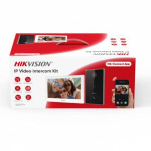Hikvision Kit Videophone IP avec Lecteur Badge/Tag Mifare 1*Plaque de Rue Extérieure + 1*Moniteur Intérieur 7" + 2*Chargeurs - DS-KIS608-P Prix Maroc