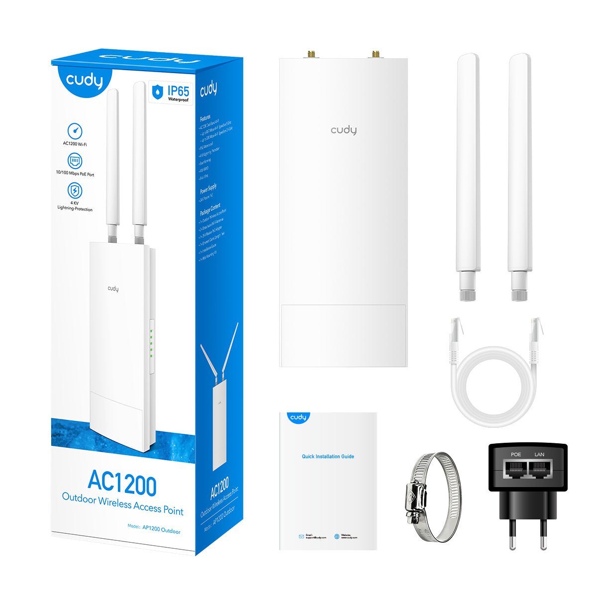 Cudy Point d’Accé Extérieure Wifi AC1200 POE 5Ghz/2.4Ghz – AP1200/O Cudy Point d'Accé Extérieure Wifi AC1200 POE 5Ghz/2.4Ghz - AP1200/O