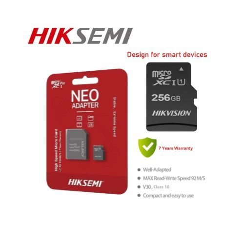 Hikvision MicroSD 256GB XC I V30 Class 10 – C1/256G Prix Maroc Hikvision MicroSD 256GB XC I V30 Class 10 - C1/256G Prix Maroc