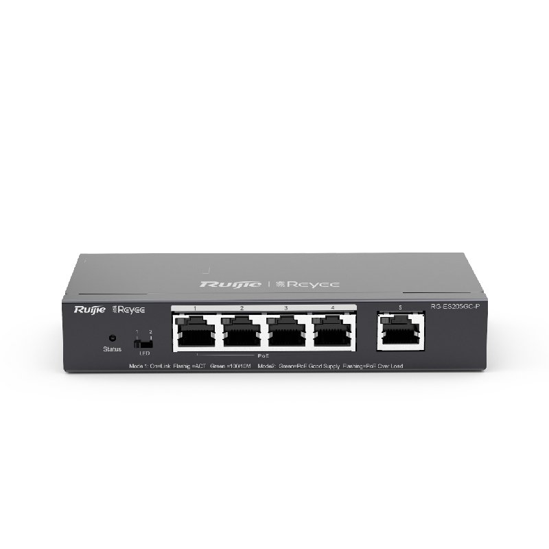 Ruijie switch 5 Ports Gigabit POE+ Cloud / 1*GE - RG-ES205GC-P Ruijie switch 5 Ports Gigabit POE+ Cloud / 1*GE - RG-ES205GC-P