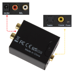 Convertisseur Audio numérique vers analogique prise 3.5MM 2 * amplificateur RCA décodeur fibre optique Signal Coaxial vers analogique DAC Spdif stéréo